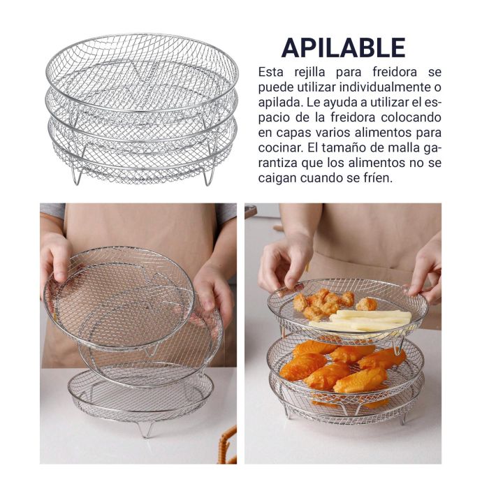 Rejilla Red Apilable para Airfryer 20 cm Quttin - Inde (12 Unidades) 1