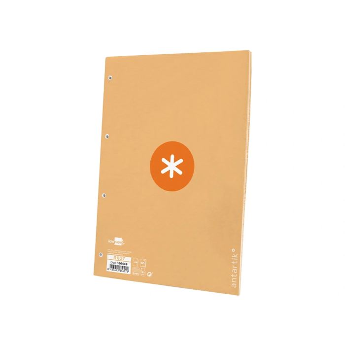 Antartik Recambio A4 80 Hojas 90gr Cuadro 5mm 4 Taladros Color Peach 3