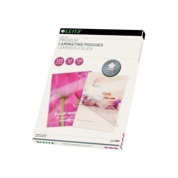 Leitz Bolsas de plastificar iLAM DIN A3 125 micras, protección premium, paquete de 100 unidades