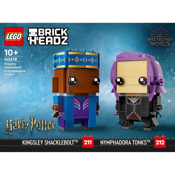 LEGO 40618 Harry Potter Kingsley Shacklebolt & Nymphadora Tonks BrickHeadz Juego de Construcción Multicolor 250 Piezas 6