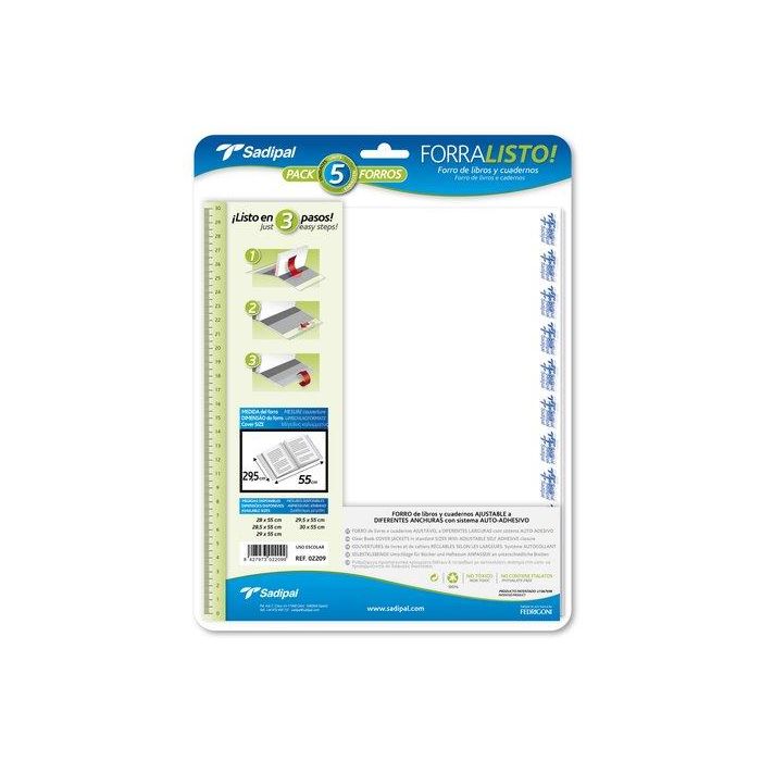 Forro Ajustable Sadipal Pp Trans.29,5 X 52 Cm Blister De 5