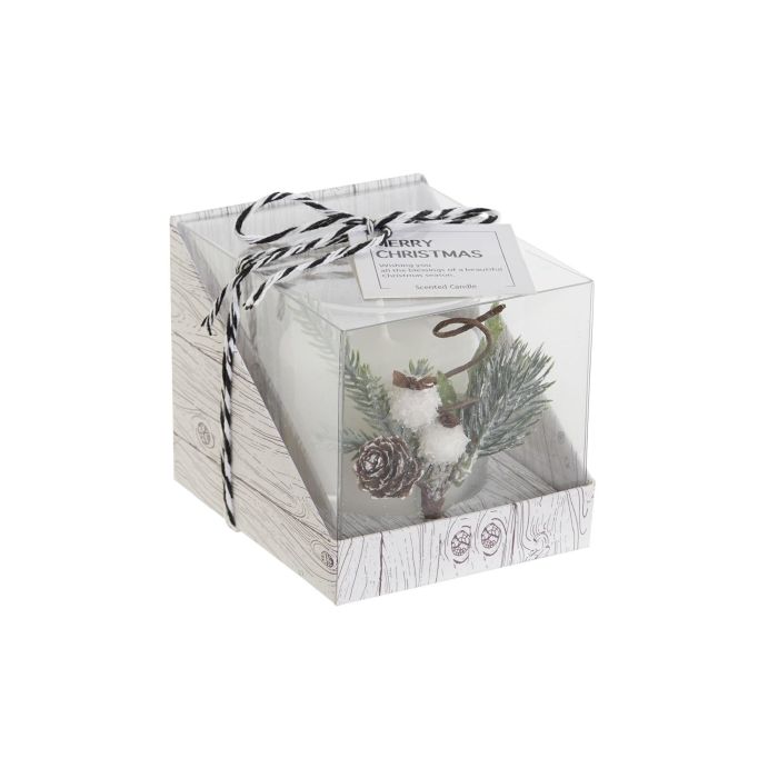 Vela Navidad Moderna DKD Home Decor Blanco 8.5 x 8.5 x 10.5 cm Vela Navidad Moderna DKD Home Decor Blanco 8.5 x 8.5 x 10.5 cm