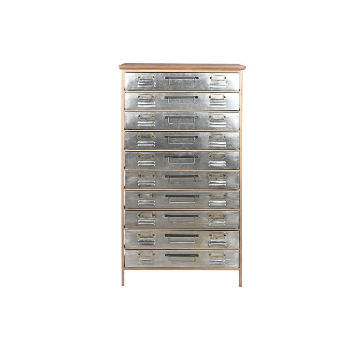 Cajonera Home ESPRIT Marrón Gris Plateado Natural Metal Abeto Loft 66 x 33,5 x 121 cm 2 Cajonera Home ESPRIT Marrón Gris Plateado Natural Metal Abeto Loft 66 x 33,5 x 121 cm 2