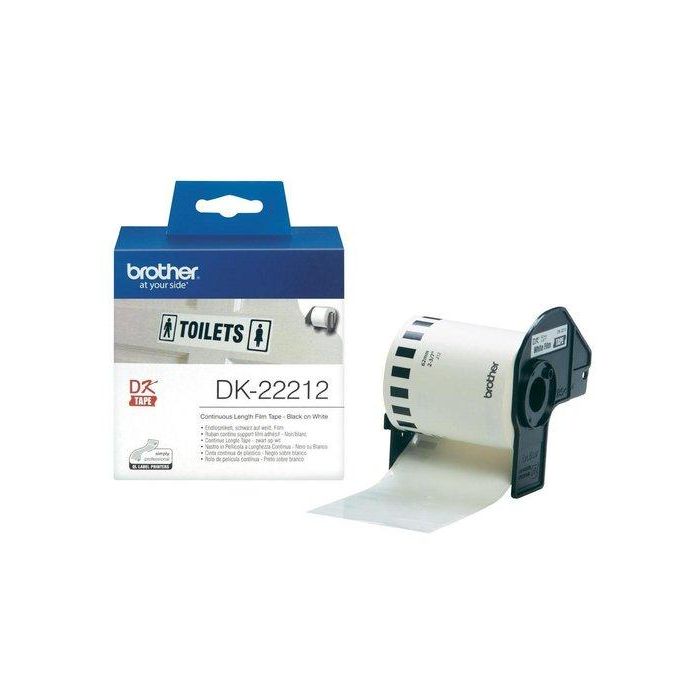 Etiquetas Brother Continua Plastico Blanco 62 Mm Rollo 15,24 M (Dk22212)