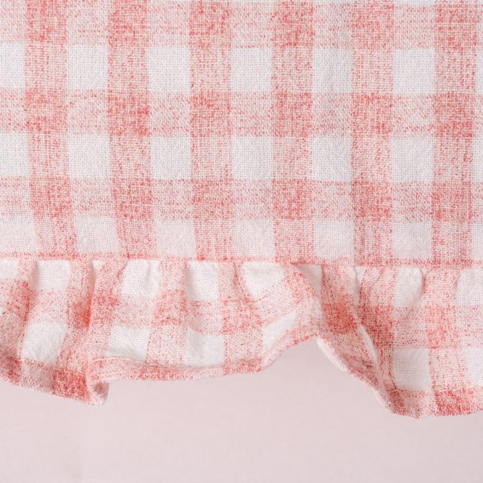 Cojín Cuadros Rosa Algodón 50 X 30 cm