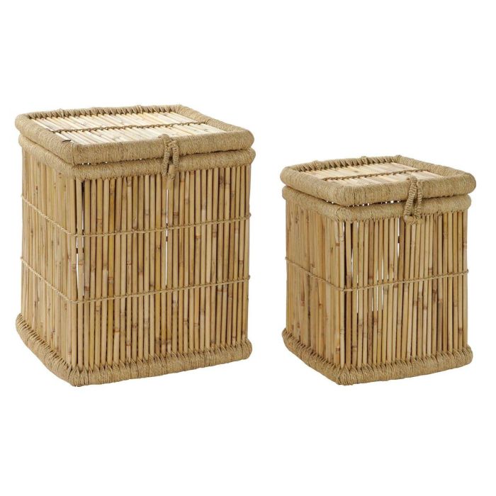 Cesta Balines DKD Home Decor Natural 46 x 55 x 46 cm Set de 2