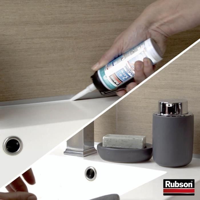 Sellador sanitario - RUBSON - 2716027 - Junta - Fácil - Baño saludable - Sellador - Translúcido - 200ml 1 Sellador sanitario - RUBSON - 2716027 - Junta - Fácil - Baño saludable - Sellador - Translúcido - 200ml 1