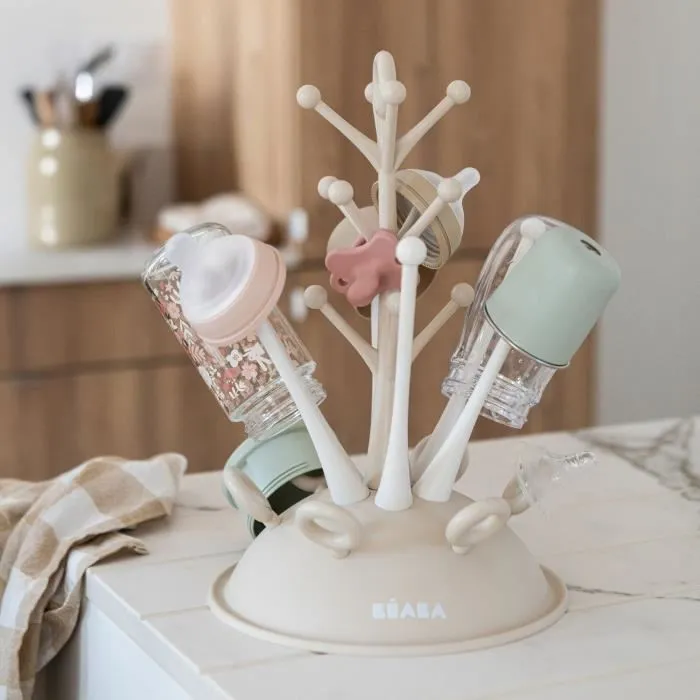 Beaba BEA3384349117559 Escurridor de botellas con forma de árbol - Capacidad para 6 botellas - Arcilla 2