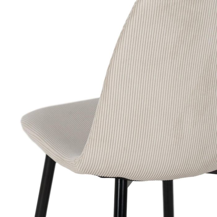 Silla Pana Crema Tejido-Metal Salón 44 X 47 X 88 cm