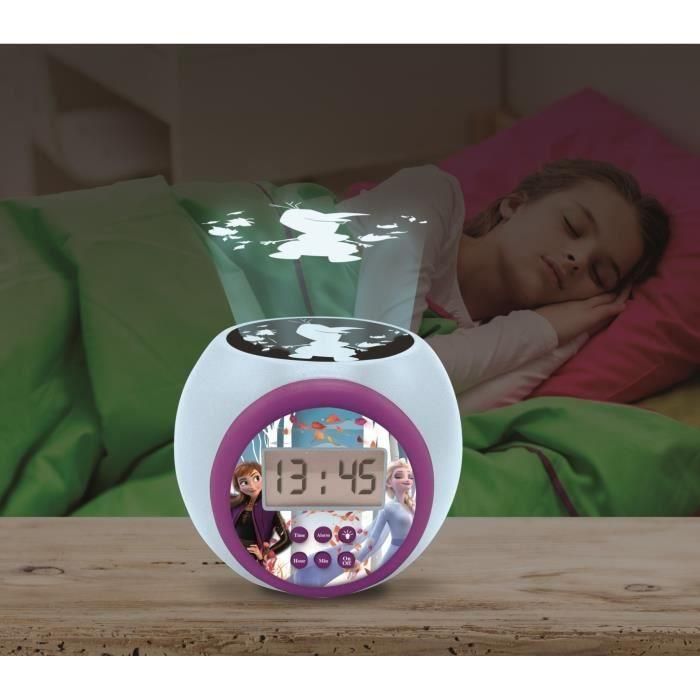 Lexibook Rl977Fz Reloj Despertador Infantil Proyector con Luz Nocturna de 3 Colores Frozen 1