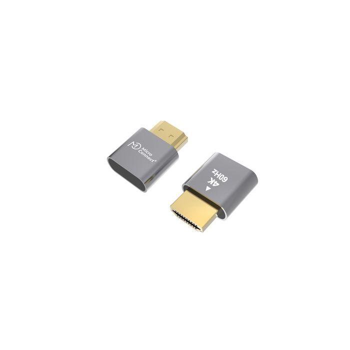 MicroConnect Adaptador HDMI Dummy Plug Display Virtual 4K para Control Remoto y Tarjeta Gráfica