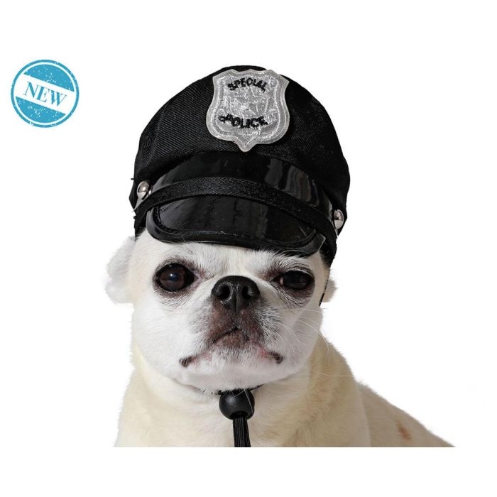 Disfraz para Perro Negro Gorro Policía 1 Disfraz para Perro Negro Gorro Policía 1