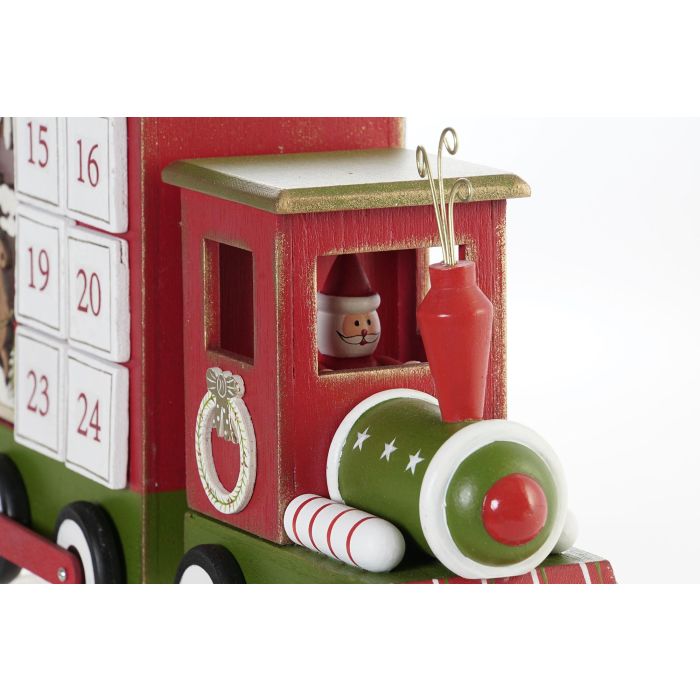 DKD Home Decor Calendario Adviento Navidad Tren Blanco Rojo 43 x 17 x 9.5 cm (2 Unidades) 2
