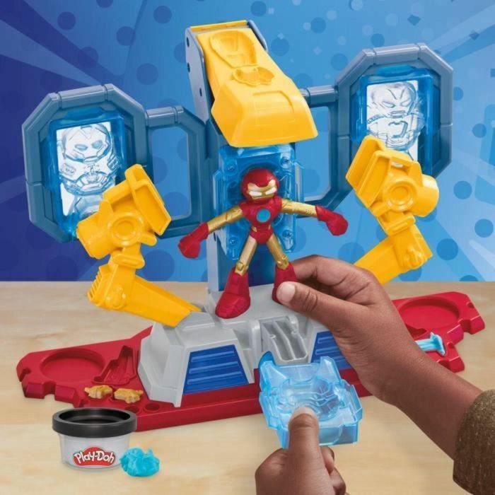 HASBRO Laboratorio de armaduras Iron Man Marvel Play-Doh para moldear plastilina, figura de acción con luces y sonidos, 227g 4