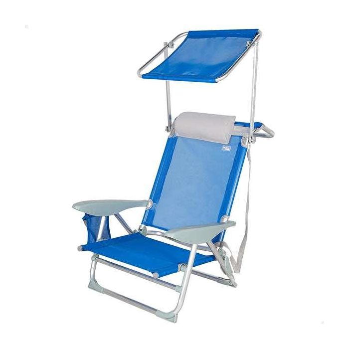 Aktive-silla playa alu47x43x67cm c/parasol+bolsillo+asa- Aktive-silla playa alu47x43x67cm c/parasol+bolsillo+asa-