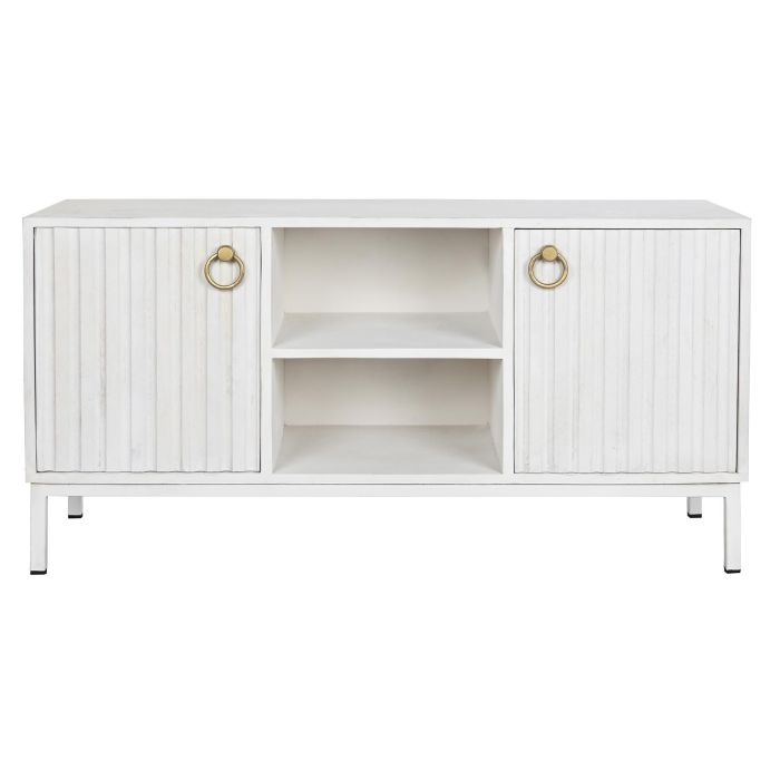 Mueble Tv Moderno DKD Home Decor Blanco Dorado 40 x 60 x 120 cm 6