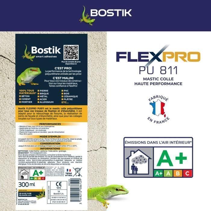 Bostik BOS3549212489342 Sellador/Adhesivo Flexpro PU811 para Todos los Materiales Interior/Exterior Antracita RAL7016 300ml 4