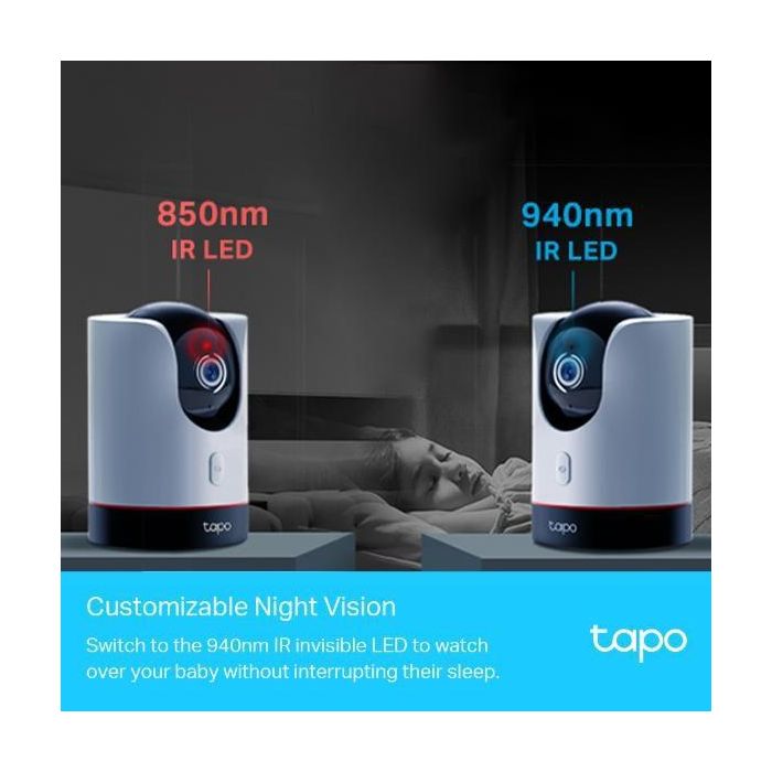 TP-Link Tapo C225 Cámara de Seguridad Wi-Fi Interior Panorámica con Visión Nocturna, Detección IA de Personas y Mascotas, Audio Bidireccional, Visión 2K QHD 3