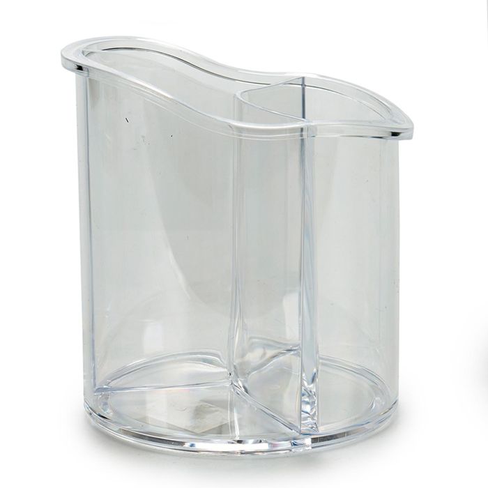 Organizador Redondo Alto 3 Huecos Berilo 15x15x15.5 cm Transparente (12 Unidades) 2 Organizador Redondo Alto 3 Huecos Berilo 15x15x15.5 cm Transparente (12 Unidades) 2