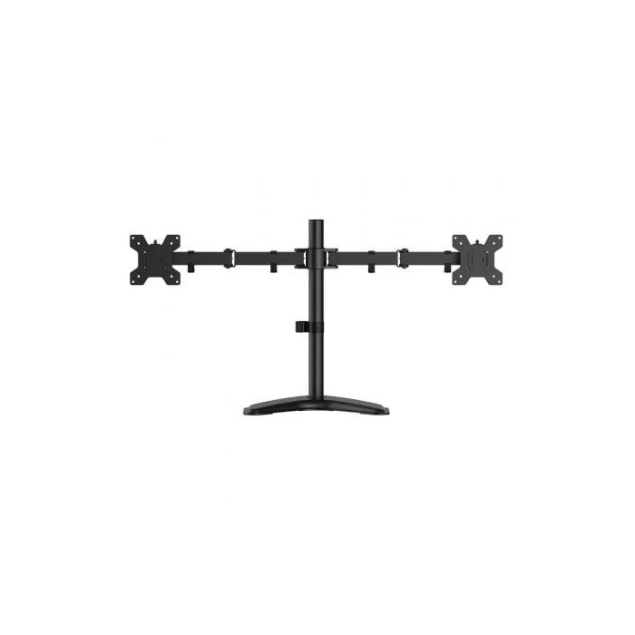 AISENS - SOPORTE DE MESA CON PEANA ECO GIRATORIO E INCLINABLE PARA MONITOR/TV 10KG (3 PIVOTES, 2 BRAZOS) DE 17-32, NEGRO 1
