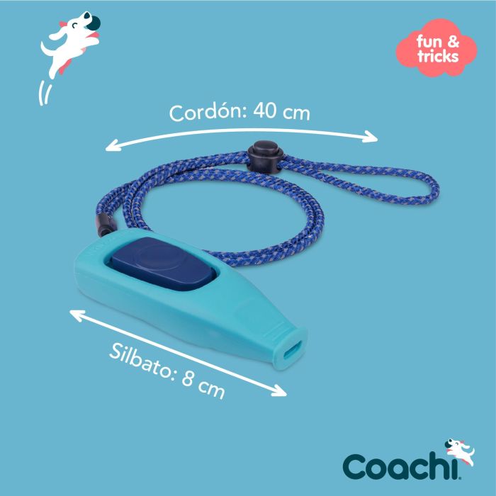 Coachi Whizzclick Clicker y Silbato 2 en 1 para Adiestramiento Canino y Cachorros con Cordón Reflectivo, Azul Claro / Azul Oscuro 0 Coachi Whizzclick Clicker y Silbato 2 en 1 para Adiestramiento Canino y Cachorros con Cordón Reflectivo, Azul Claro / Azul Oscuro 0