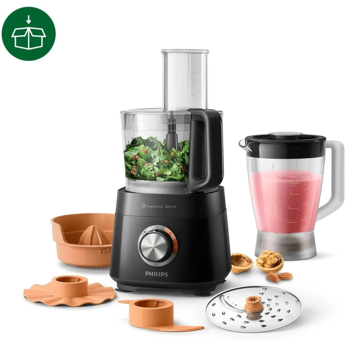 Philips HR7510 / 10 Procesador de Alimentos Compacto 800W Negro 1 Philips HR7510 / 10 Procesador de Alimentos Compacto 800W Negro 1