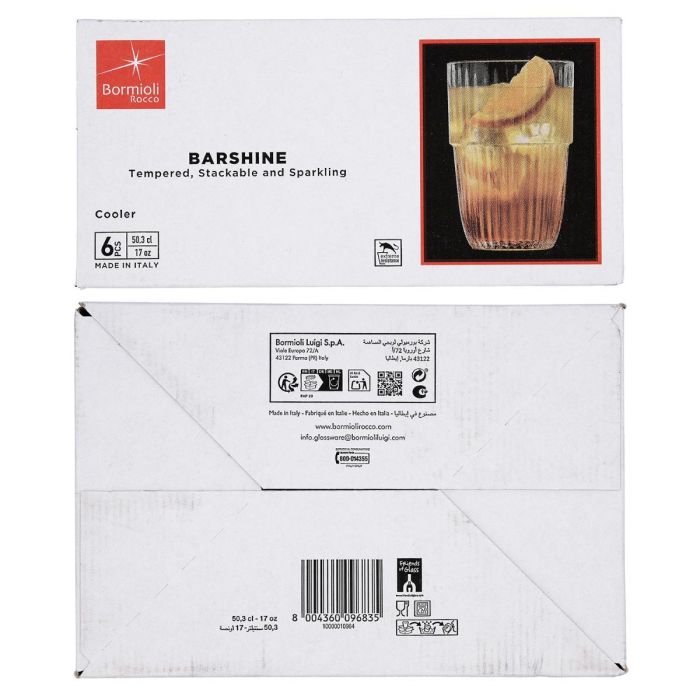 Cajas 6 Vasos Altos Vidrio Barshine Bormioli Rocco 50 cL 3 Cajas 6 Vasos Altos Vidrio Barshine Bormioli Rocco 50 cL 3