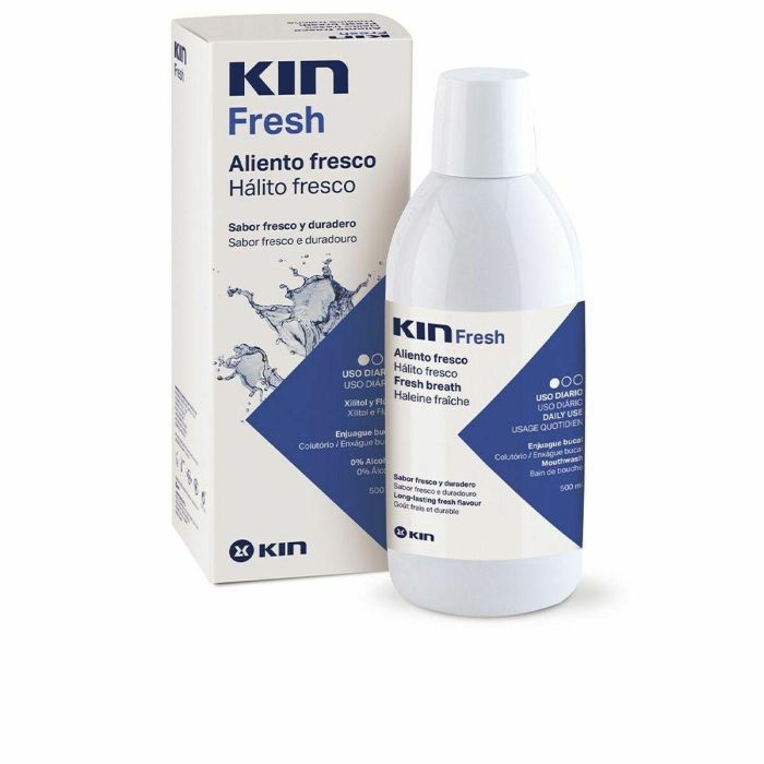 Kin Enjuague Bucal KIN FRESH Aliento Fresco 500 ml - Elimina el Mal Aliento y Protege Contra Caries Kin Enjuague Bucal KIN FRESH Aliento Fresco 500 ml - Elimina el Mal Aliento y Protege Contra Caries