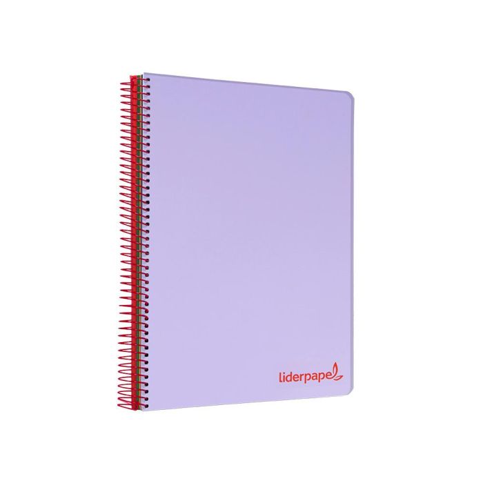 Cuaderno Espiral Liderpapel A4 Micro Wonder Tapa Plastico 120H 90 gr Cuadro 5 mm 5 Banda4 Taladros Color Lila 3