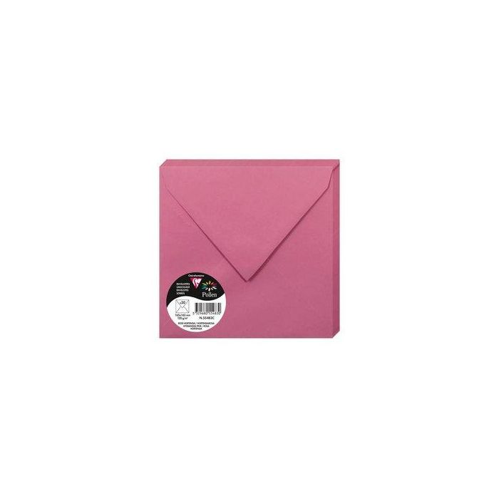 Sobre Clairefontaine Pollen 165X165 120G Rosa Hortensia Paquete De 20