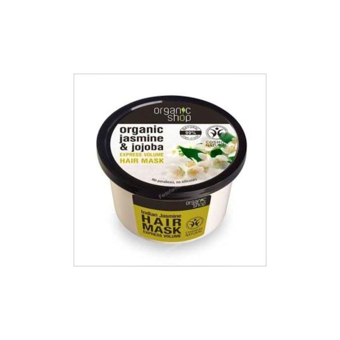ORGANIC SHOP Mascarilla Capilar Reparadora Plátano-Jazmín 250ml para Cabello Fuerte, Hidratado y Suave, Sin Parabenos ni Siliconas