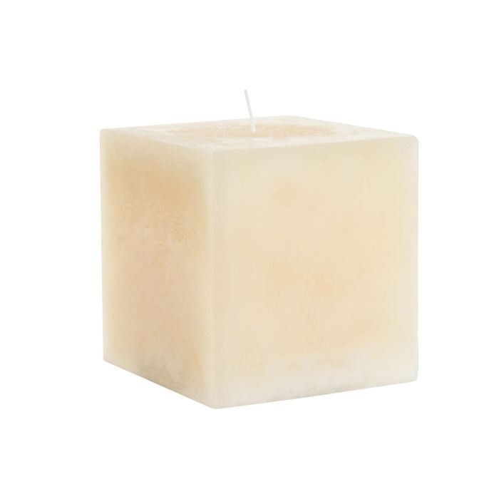 DKD Home Decor Vela de Cera Cuadrada Crema 10x10x10 cm Pack de 6 Unidades, 85 horas 2