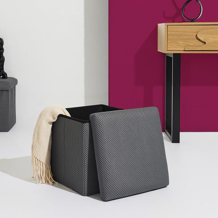 Caja-Puf Plegable Atom Gris Home Deco Factory 1 Caja-Puf Plegable Atom Gris Home Deco Factory 1