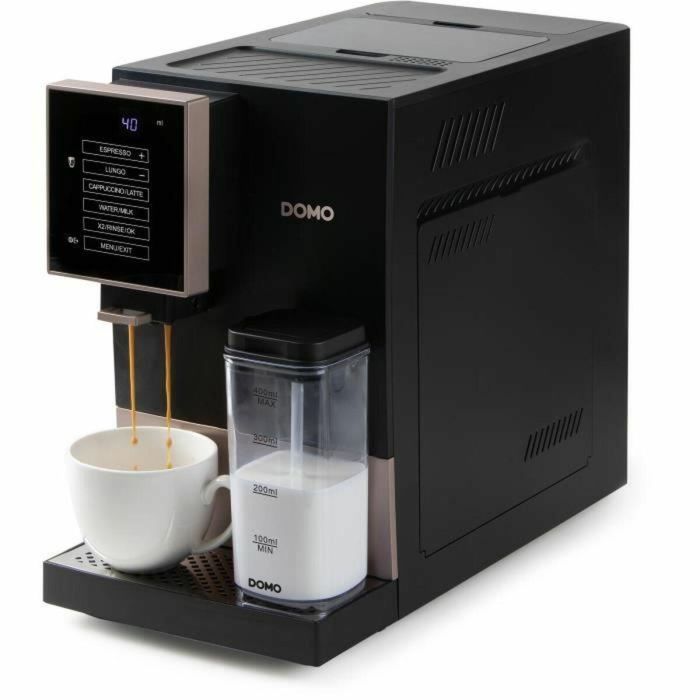 Domo DO743K Cafetera espresso automática con molinillo 1350 W 19 bar 125 g de café Negra