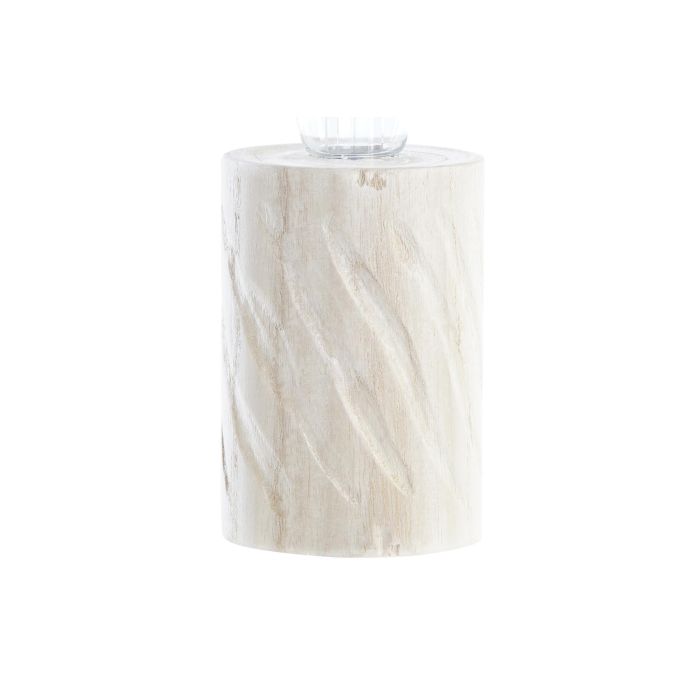 DKD Home Decor Decoración Luminosa LED Boho de Madera Natural 8x23x8 cm Pack 4 Unidades. Funciona con 2 pilas AAA. 1