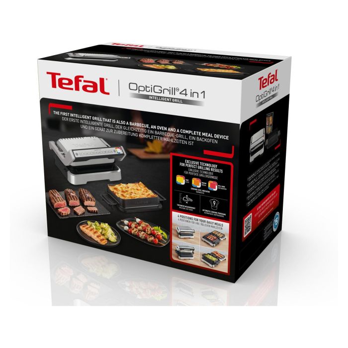 Tefal OptiGrill 4in1 GC774D10 Silver Parrilla Eléctrica Multifunción 9 Programas 2100W Acero Inoxidable 7