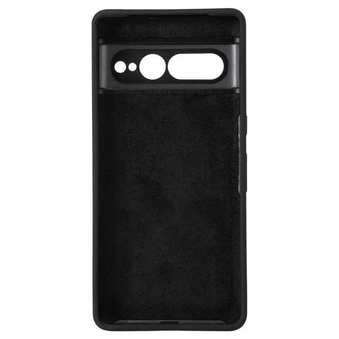 eSTUFF Funda de silicona Madrid para Google Pixel 7 Pro - Protección trasera y lateral, tacto sedoso, forro de microfibra, Negra