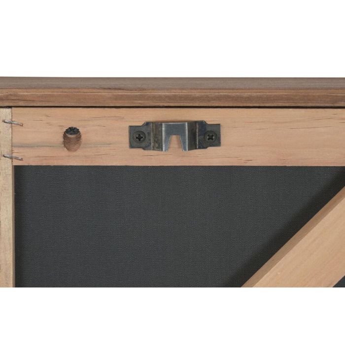 DKD Home Decor Cuadro Moderno Abstracto de Madera Reciclada Pino Marrón y Blanco 82x82x4 cm (2 Unidades) 1
