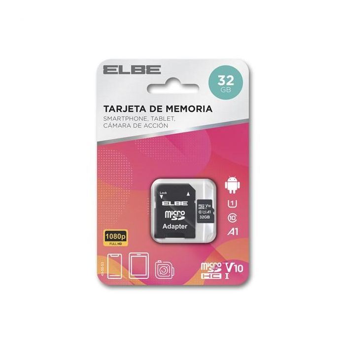 Elbe Tarjeta Micro SD 32GB MSD-1032 UHS-I U1 Full HD 1