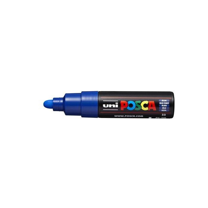 POSCA Marcador Pc-7M No Permanente Punta Bala 4,5-5,5 mm Azul - Tinta Base Agua, Resistente a la Luz, No Tóxico