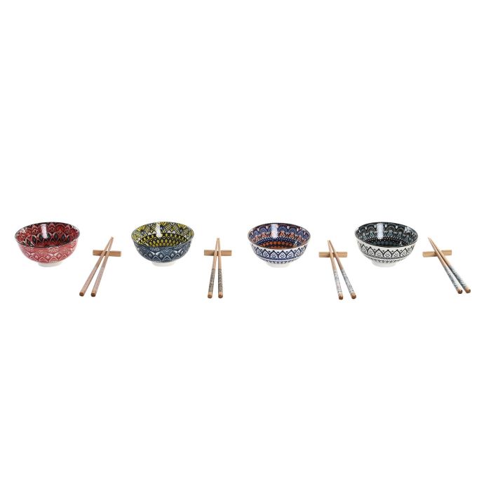 DKD Home Decor Set Sushi Oriental 12 Piezas Bambú y Gres Diseño Mandala Multicolor 34x34x6.5 cm Apto Microondas y Lavavajillas 1 DKD Home Decor Set Sushi Oriental 12 Piezas Bambú y Gres Diseño Mandala Multicolor 34x34x6.5 cm Apto Microondas y Lavavajillas 1