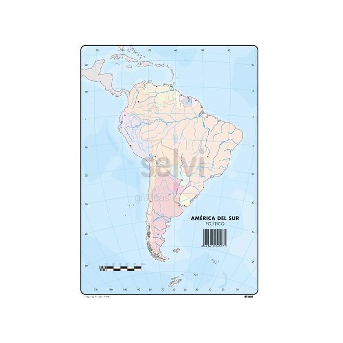 Selvi Mapa Mudo Político De America Del Sur A4 -50U- Selvi Mapa Mudo Político De America Del Sur A4 -50U-