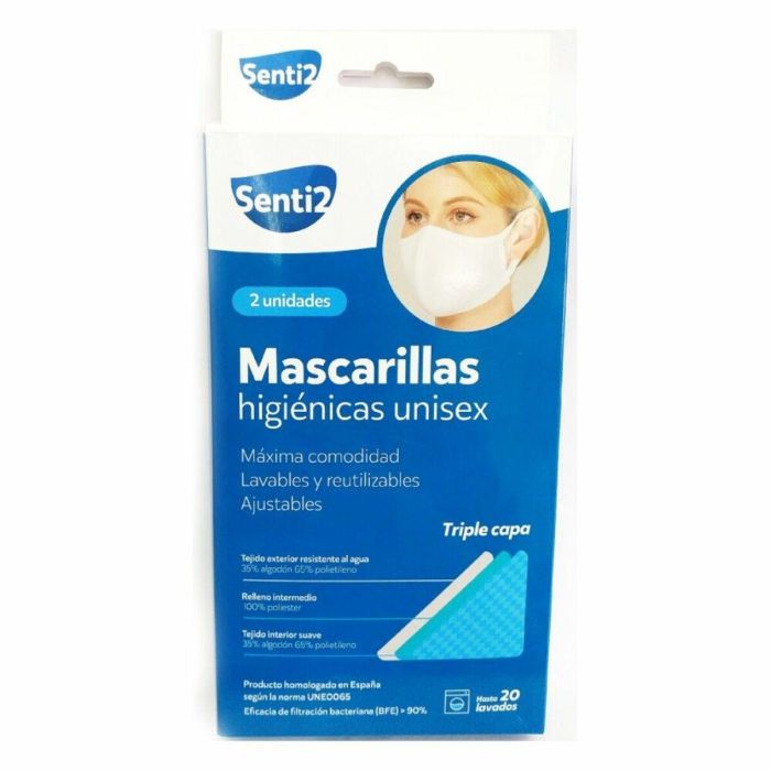 Senti2 Mascarilla Higienica 2 Ud. Adulto