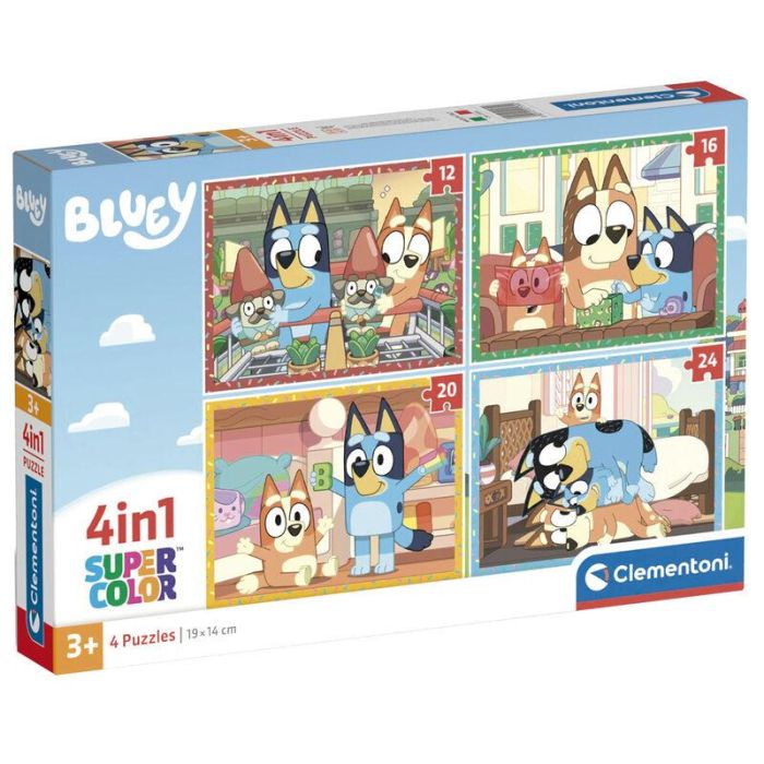 CLEMENTONI Puzzle Bluey 12-16-20-24 piezas para niños