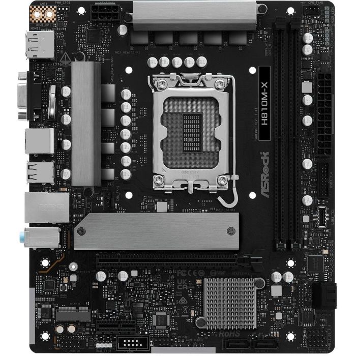 Asrock H810M-X Placa Base Micro ATX DDR5 para Intel Core Ultra 2ª Gen Procesadores LGA1851 2.5G LAN 0 Asrock H810M-X Placa Base Micro ATX DDR5 para Intel Core Ultra 2ª Gen Procesadores LGA1851 2.5G LAN 0