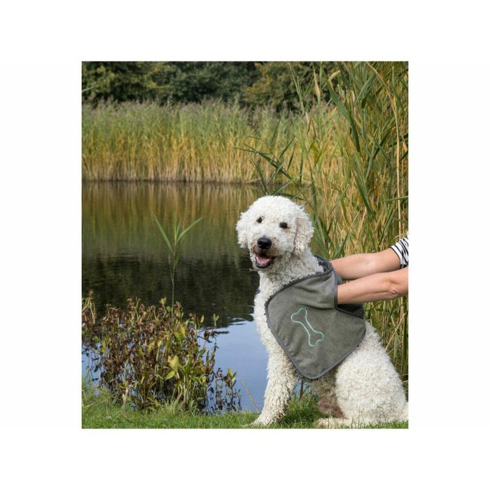 Toalla de Microfibra Trixie Gris 78 × 32 cm 1 Toalla de Microfibra Trixie Gris 78 × 32 cm 1