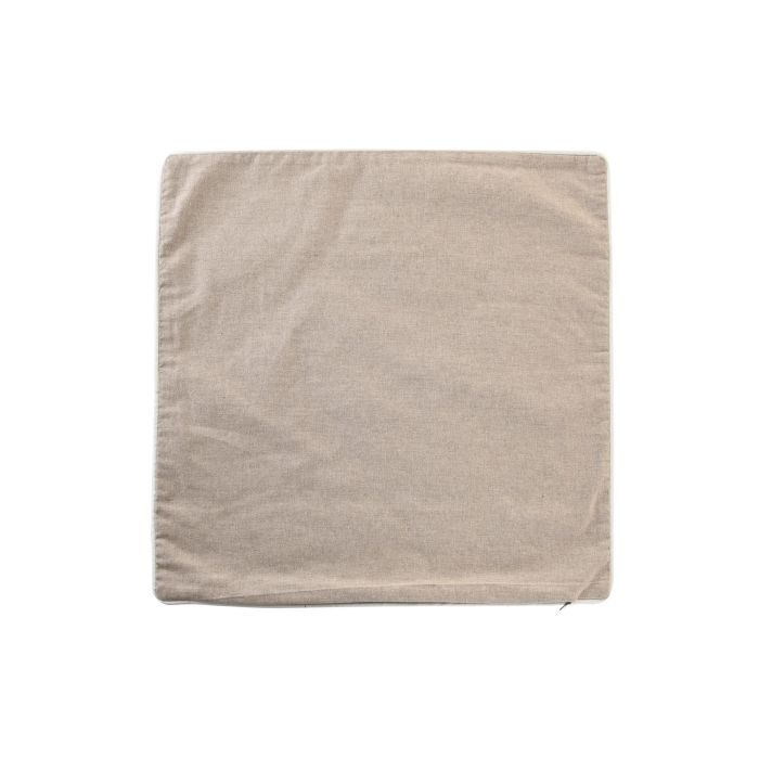 DKD Home Decor Funda de Cojín Marrón Poliéster con Hojas y Cremallera Oculta 50x50 cm 2