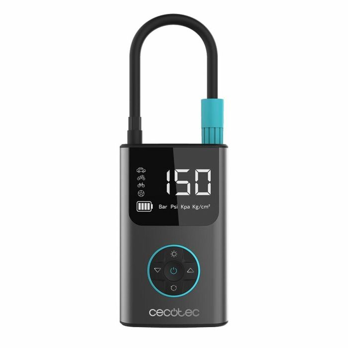 Cecotec Air Max Inflador Eléctrico Portátil 150 psi para Neumáticos Coche, Moto, Bici y Balones con Luz LED y Batería 1