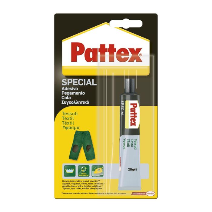 Pattex Adhesivo Especial Textil 20 g para Telas, Algodón, Tejano y Piel