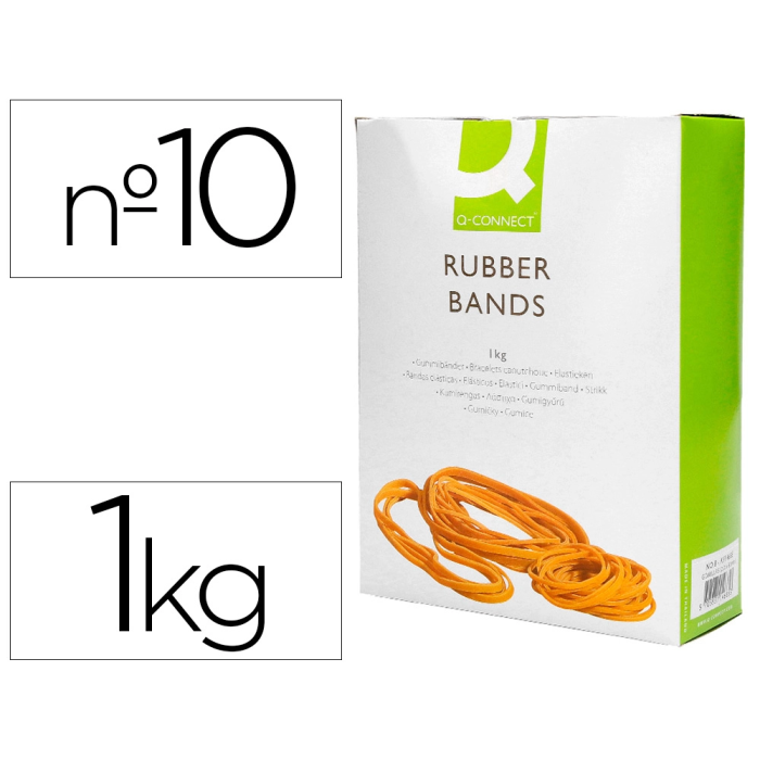 Q-connect Bandas elásticas 1000 gr 100 x 9 mm número 10 0 Q-connect Bandas elásticas 1000 gr 100 x 9 mm número 10 0
